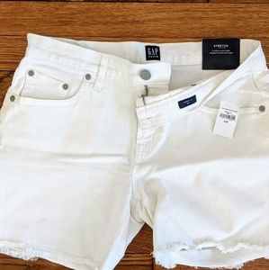 White denim shorts